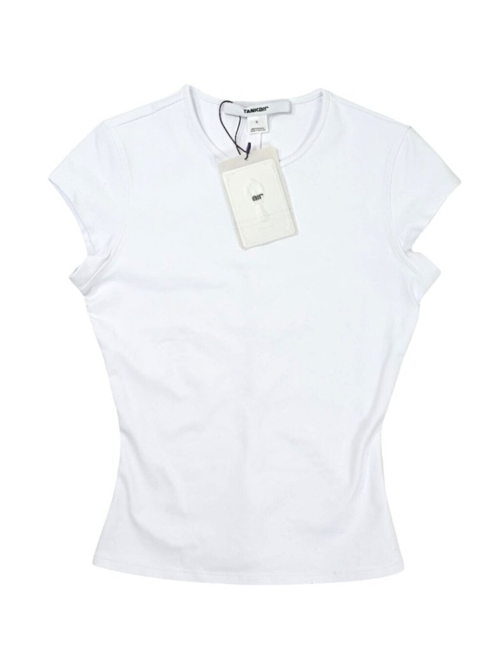 Tank Air Cap Sleeve Baby Tee in White